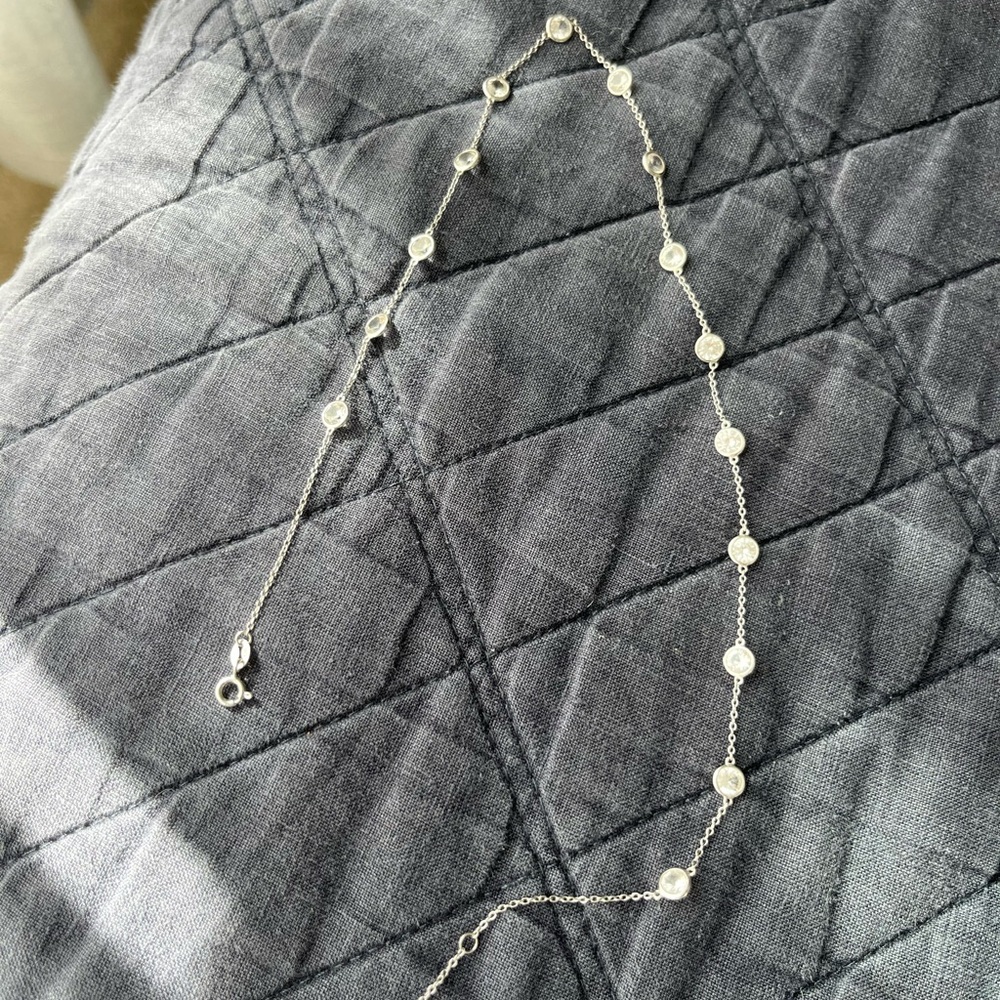 Dorsey Clemence 7.50 CTS White Sapphire Silver Necklace - Picture 2 of 6